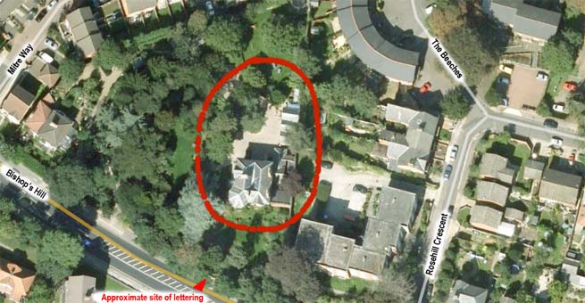 Ipswich Historic Lettering: Upland Gate aerial view