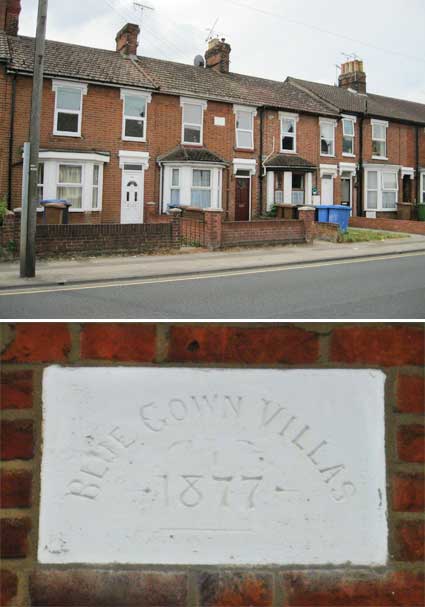 Ipswich Historic Lettering: Blue Gown Villas