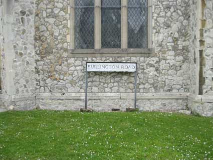 Ipswich Historic Lettering: Burlington Rd sign