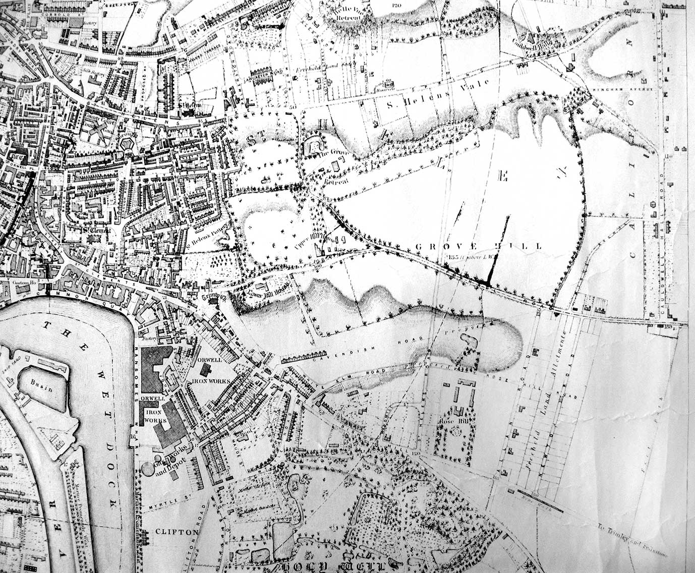 Ipswich Historic Lettering: Cavendish Street map 1867