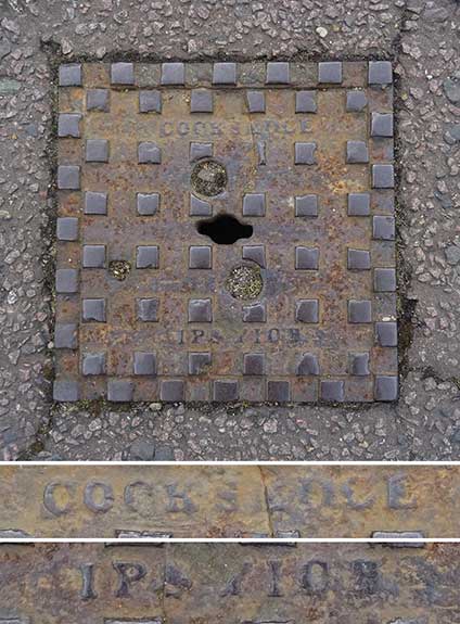 Ipswich Historic Lettering: Cocksedge drain cover 2