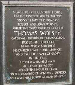 Ipswich Historic Lettering: Thomas Wolsey plaque