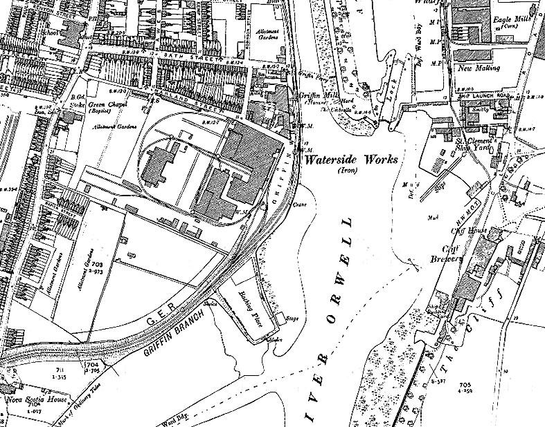Ipswich Historic Lettering: Ransomes & Rapier Waterside Works map