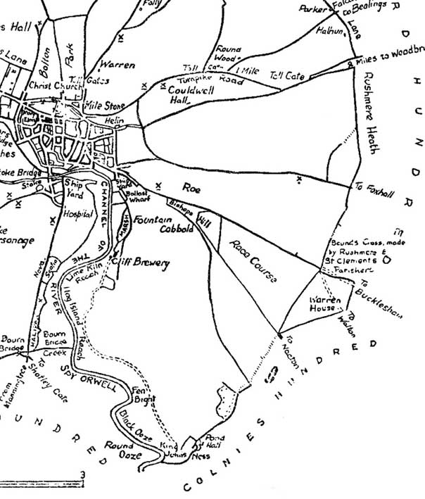 Ipswich Historic Lettering: Roe's Hill map