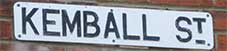 Ipswich Historic Lettering: Kemball Street sign small