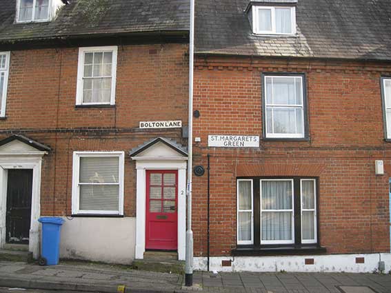 Ipswich Historic Lettering: Bolton Lane St Margarets Green signs