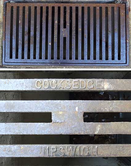 Ipswich Historic Lettering: Cocksedge grate, Museum Street