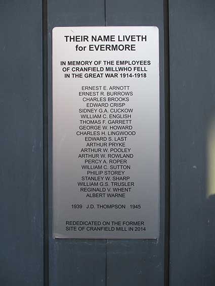 Ipswich Historic Lettering: Cranfields war memorial