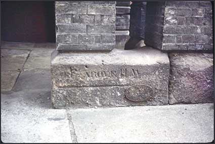 Ipswich Historic Lettering: Custom House High Water mark 1982