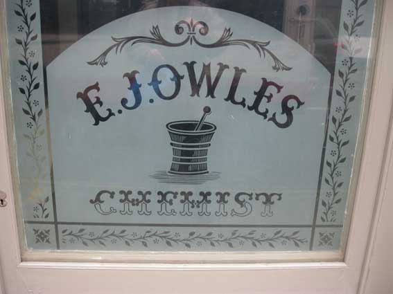 Ipswich Historic Lettering: E. Jowles Chemist 2