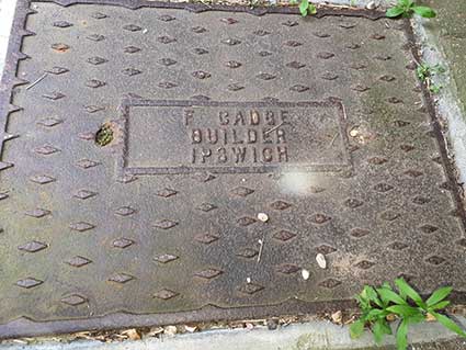 Ipswich Historic Lettering: Grindlewald manhole cover