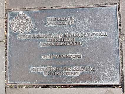 Ipswich Historic Lettering: Fore Street plaque