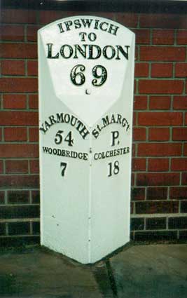 Ipswich Historic Lettering: Milepost 1