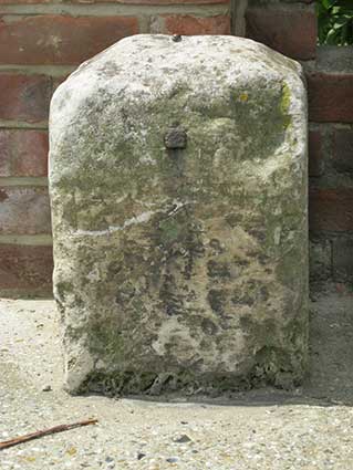 Ipswich Historic Lettering: Milepost Norwich Rd 2