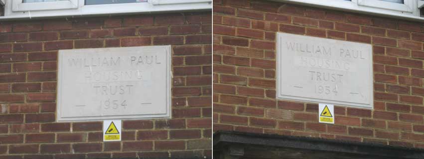 Ipswich Historic Lettering: Wm Paul Tenements 2