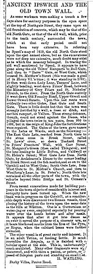 Ipswich Historic Lettering: Rampart and gates article 1881