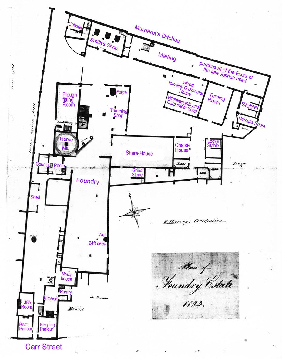 Ipswich Historic Lettering: Ransomes map with captions