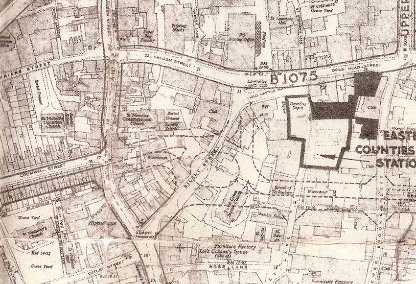 Ipswich Historic Lettering: Ring-road map 1960s 1