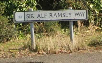 Ipswich Historic Lettering: Sir Alf Ramsey Way sign