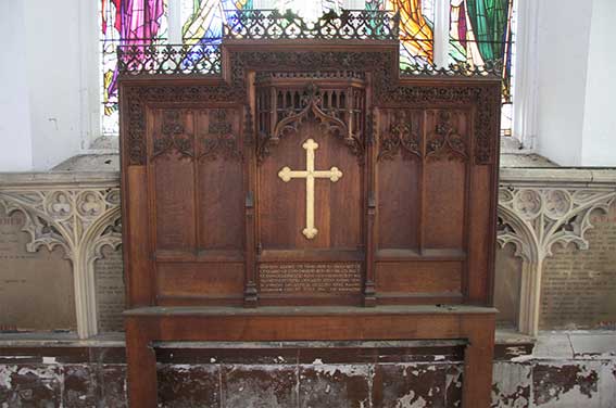 Ipswich Historic Letering: St Clements reredos 1