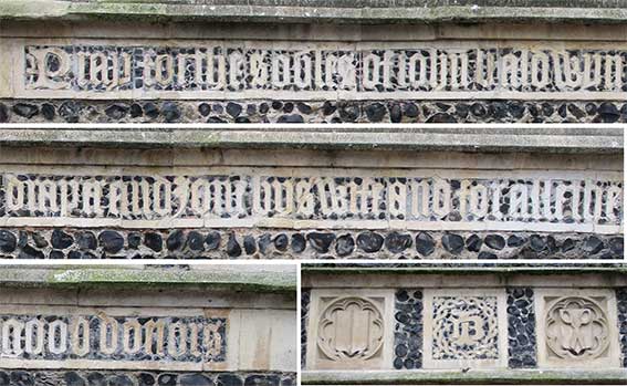 Ipswich Historic Lettering: St Lawrence east end wall lettering