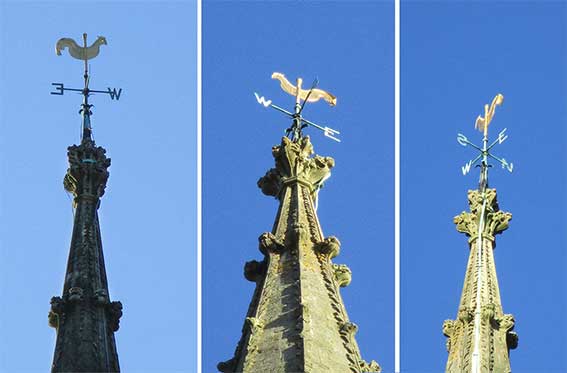 Ipswich Historic Lettering: St Mary-Le-Tower weather cock