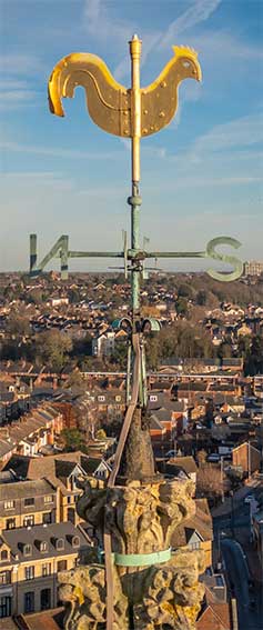 Ipswich Historic Lettering: St Mary-Le-Tower weather cock 2026