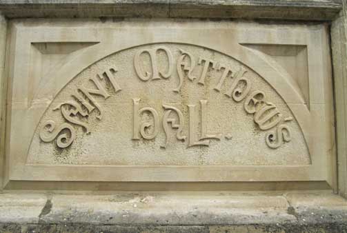 Ipswich Historic Lettering: St Mathew's Hall 8