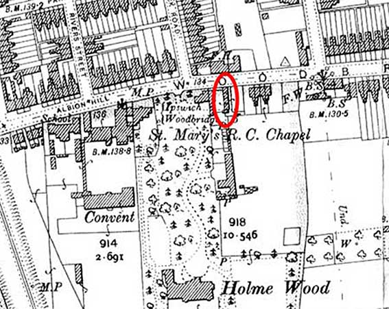 Ipswich Historic Lettering: Sunny Place (circled)