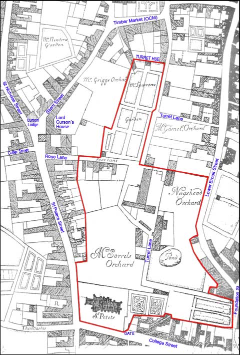 Ipswich Historic Lettering: Wolsey College map