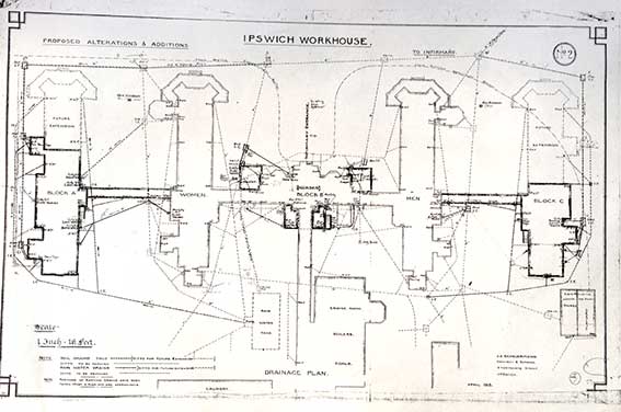 Ipswich Historic Lettering: Workhouse plan 1